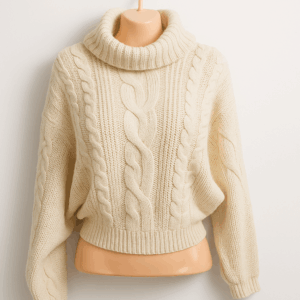 SUETER DE PUNTO GRUESO COLOR BEIGE CLARO