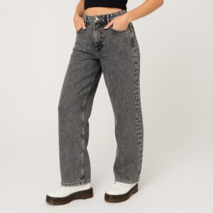 JEAN WIDE LEG TIRO ALTO TALLA "30" - Gris Oscuro