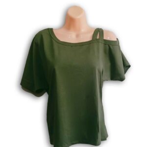 BLUSA OFF-SHOULDER DE MANGA CORTA VERDE