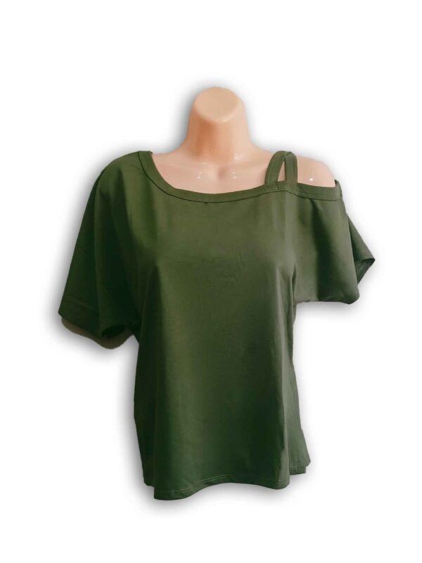 BLUSA OFF-SHOULDER DE MANGA CORTA VERDE